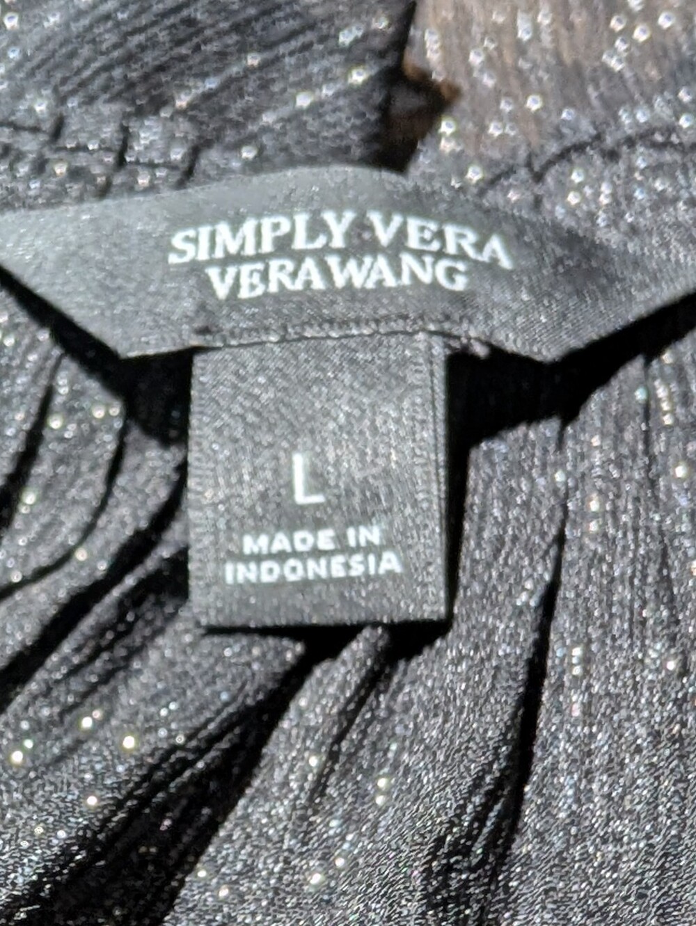 Women's Black Shimmery Layered Button Front Top - Brand: Simply Vera Vera Wang - Picture 4 of 7